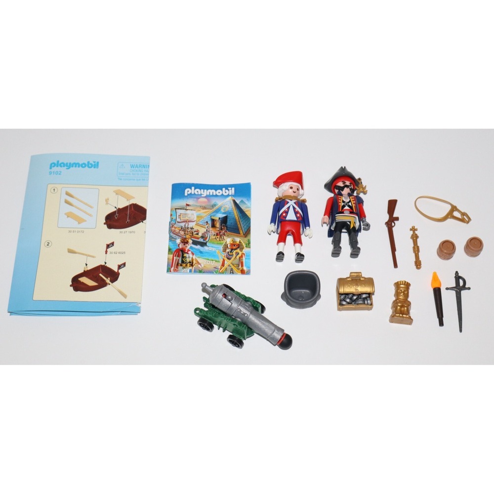 PLAYMOBIL 2016 Pirate Treasure Raider Case & Figures Playset #9102 INCOMPLETE